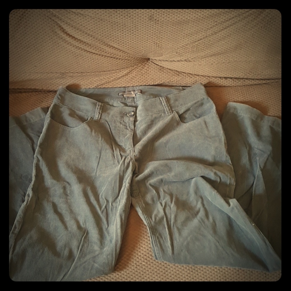 Wide leg grey corduroy pants